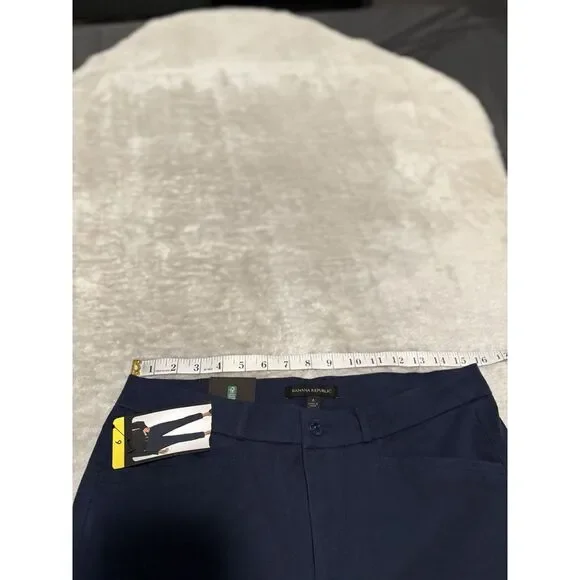 New Banana Republic Slim Straight Womens Blue Cropped Pants Size 6 - Picture 6 of 10